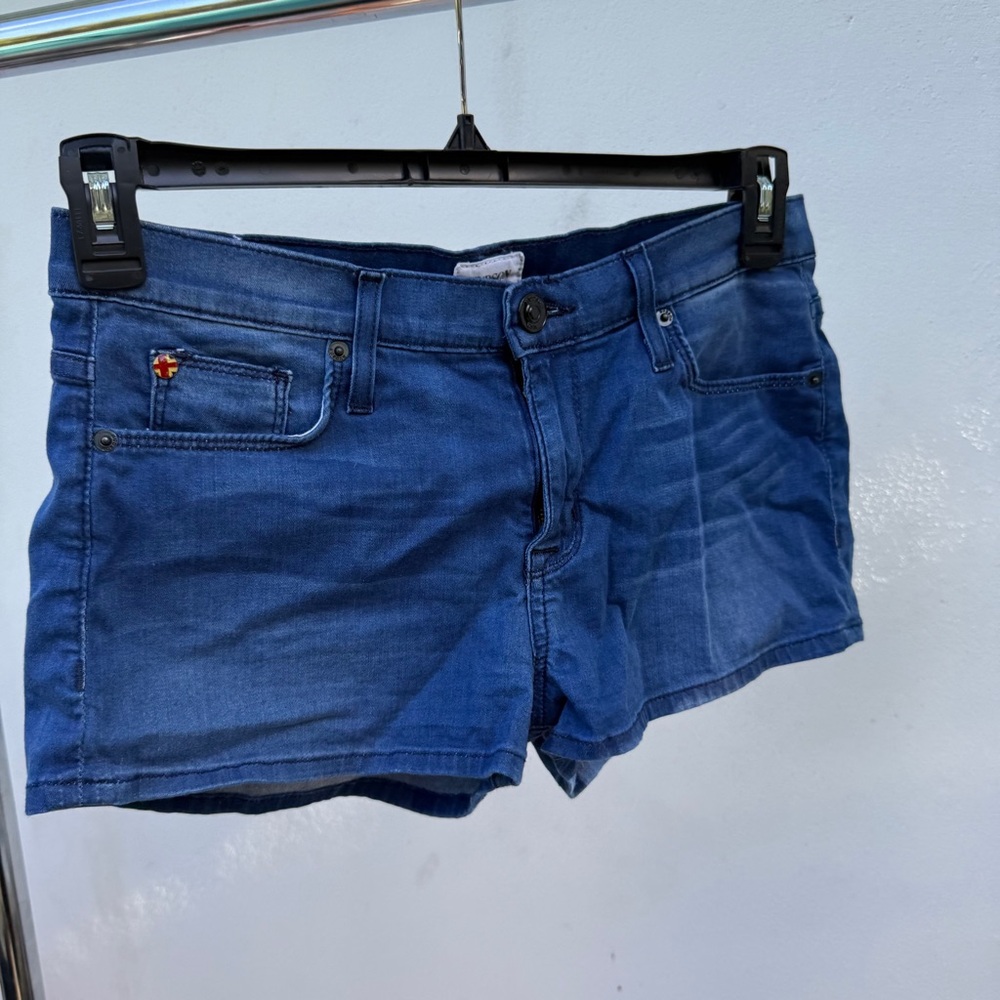 Y2K Hudson Midrise Nico Medium Wash Blue Denim Shorts Size 28